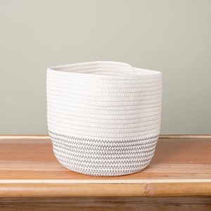 Natural Material New Born Essential <b>Storage</b> Fordable <b>Round</b> Clothes Hamper Gifts <b>Basket</b> Custom Finished Pure Cotton Rope <b>Basket</b> - Product Image 6