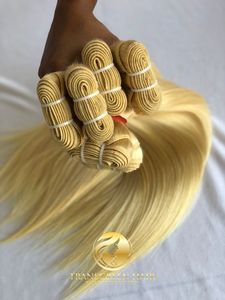 Vente en gros d'extensions de cheveux Remy de qualité supérieure blond droit cambodgien vison temple indien vierge cheveux bruts main douce - Product Image 3