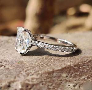 10kt Solid Gold Unique Promise Proposal Rings for Women Made With Cushion Cut Lab Grown Diamond - Product Image 6