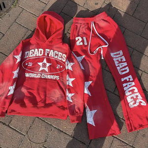 Meilleur prix 100% coton hiver lourd en détresse pull à capuche thermique à la mode personnalisé vêtements de rue soleil fondu impression - Product Image 4