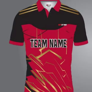 Cómodos pantalones de tela de punto de poliéster 100% pantalones para adultos jugadores de críquet media manga cuello camiseta uniforme - Product Image 1