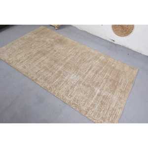 พรมวินเทจ, พรมตุรกีขนาด 3.7x6.7 ฟุต, พรมขนสัตว์สีเบจ - Product Image 4