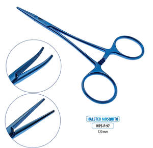 คีมหนีบเลือดสเตนเลสสตีลคุณภาพสูงแบบแมนนวล ปากโค้งแบบหยัก จับได้อย่างแม่นยำ ชุดอุปกรณ์ผ่าตัด - Product Image 2