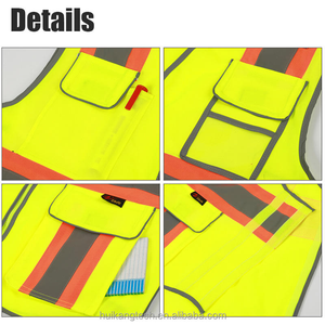 Gilet de sécurité réfléchissant haute visibilité de qualité supérieure avec poches et fermeture éclair pour équipement de travail de construction, gilet de travail EPI - Product Image 4