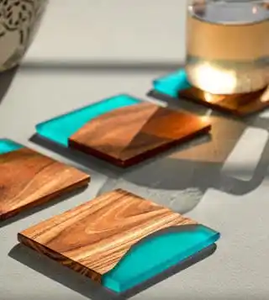 Ensemble de sous-verres en bois modernes, élégants et écologiques pour la cuisine à domicile, tapis et tampons de thé de style classique personnalisables - Product Image 5