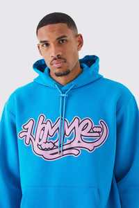 Conjunto de 2 Piezas de Ropa Urbana Y2K con Logotipo Personalizado, Sudadera Extra Grande de 400 g/m² con Bolsillo Tipo Canguro y Pantalones Deportivos Gruesos - Product Image 5