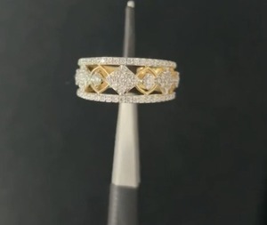 Anillo de diamante cultivado en laboratorio de joyería de oro amarillo de 18K, anillo de banda de media eternidad de boda Cvd, anillo de eternidad de diamante grande pequeño - Product Image 1