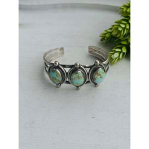 Navajo Handmade Sonoran Gold Turquoise & Sterling <b>Silver</b> Fashion <b>Cuff</b> <b>Bracelet</b> - Product Image 1