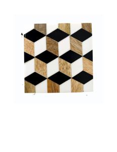 ชุดที่รองแก้วตกแต่งบ้านแบบทันสมัยถาดรองแก้ว4ชิ้นถาดรองแก้วทำจากเรซินทรงสี่เหลี่ยมพร้อมวัสดุแก้ว - Product Image 1