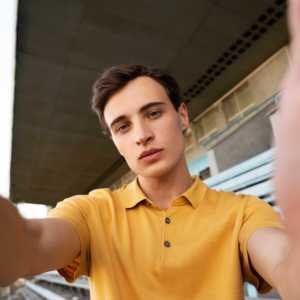 Custom Men's Casual Regular Fit Turtleneck Collar Embroidered Canvas T-Shirt Button Closure Short Sleeve 220 Grams <b>Logo</b> Solid - Product Image 1