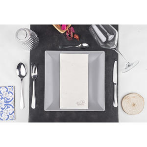 Serviettes de table Kanguro blanches 40x40cm en coton naturel, 400 pièces, B2B - Product Image 3