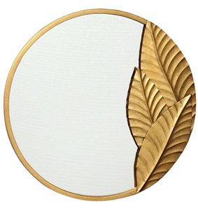 Marco de Espejo Decorativo de Diseño de Lujo con Borde Redondo y Elegante en Color Dorado para Hogar, Hotel y Restaurante - Product Image 3