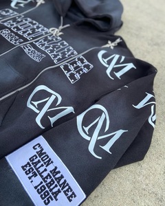 Novedad 2025 Sudadera con capucha de forro polar transpirable para hombre, de hombro caído, corta, lisa, con efecto desgastado y lavado ácido, tallas grandes - Product Image 2