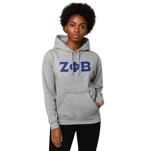 Zeta Phi Beta gris pull à capuche coton mélangé de qualité supérieure vêtements de sororité grecque brodé sur mesure Divine Nine HBCU vie grecque - Product Image 1