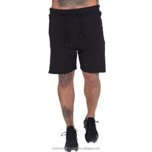 Shorts de plage pour hommes, été, haute qualité, décontractés, 100% coton, taille haute, fermeture éclair, tricotés, noirs - Product Image 4