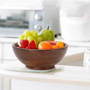 Eco-Friendly Wood Kitchenware Bowls Set High Enamel Coating Large Medium Small Sizes Serving <b>Wooden</b> <b>Fruits</b> Salad Bowl - Product Image 1