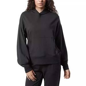 Sudadera con capucha para mujer, suéter de manga larga de Color negro completo, sudaderas con capucha de algodón de alta calidad para gimnasio y Fitness - Product Image 1