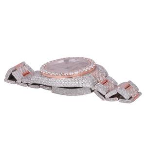 Reloj de Acero Inoxidable Estilo Hip Hop con Diamantes Cultivados en Laboratorio VVS, Color Oro Rosa Brillante, Gran Venta, para Hombre y Mujer, Joyería de Moda, Cuarzo B - Product Image 2