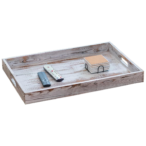 Plateau de service rectangulaire en bois de manguier blanc de qualité solide Barres faites à la main pour la maison ou le restaurant Meilleures ventes - Product Image 2