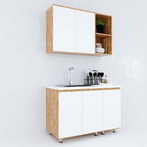 Custom Solid Wood & Melamine Shaker Kitchen Cabinets 1.2m for Apartments TBT68005 - Product Image 4