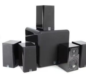 Système Home Cinéma Premium 5.1 Surround Sound, 6 enceintes satellite puissantes en bois - Product Image 1
