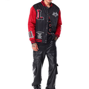 Veste universitaire en satin tendance pour homme 2026, finition brillante de luxe, veste bomber, broderie personnalisée, streetwear, veste pour homme, veste tendance - Product Image 4