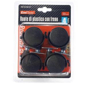 * OUTLET * Kit di 4 ruote mobili con freno diametro 50mm piastra di assemblaggio-casa e giardino/ - Product Image 3