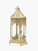 Lanterne marocaine élégante en fer et verre, design vintage 2026, haut de gamme, pour la maison, le jardin et les décorations du Ramadan
