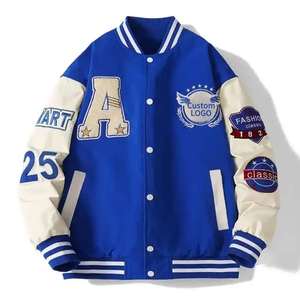 Vente chaude Hommes Hiver Polaire Baseball Varsity Vestes Letterman Veste avec Broderie Patch Streetwear En Gros - Product Image 1