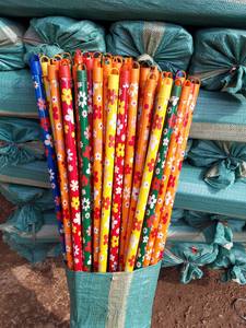 Good Quality Flower <b>Wooden</b> <b>Broom</b> <b>Handle</b> Length120cm, Diameter 2.2cm Household/ <b>Broom</b> Sticks - Product Image 2