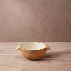 New <b>White</b> <b>Serving</b> <b>Bowl</b> with Handles Design Kitchenware Home Decoration Table Decor Hotel Restaurant Made India Wholesale - Product Image 2