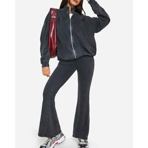 Pantalons de survêtement baggy 100% coton pour femmes Joggers coupe ample avec motif avant plat Dernières conceptions d'hiver - Product Image 3