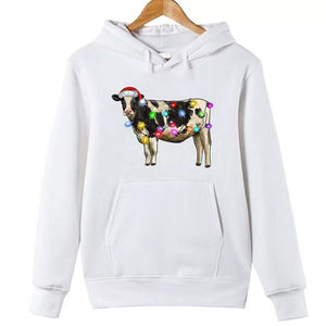 Cozy <b>Festive</b> Christmas Embroidered <b>Hoodie</b> Featuring Warm Soft Fleece Interior Cheerful Holiday Graphics Comfortable Winter Fit - Product Image 1