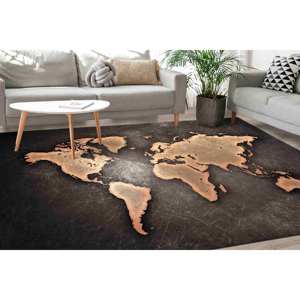 Alfombras con Mapa del Mundo Abstracto, Alfombra Moderna con Estampado de Mapa y Base Antideslizante, Alfombra Suave No Tejida - Product Image 5