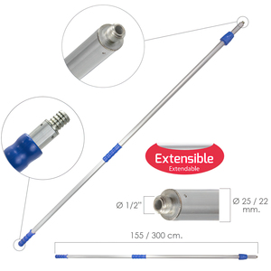 Manico Estensibile in Metallo Wolfpack 155/300 cm per Spazzola Lavaggio Camion - Product Image 1