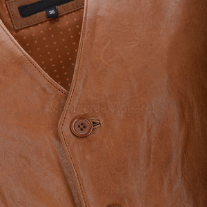Chaleco de Moda para Hombre, de Cuero Genuino, Transpirable, de Invierno, de Alta Calidad, con Cierre de Cremallera y Cuello en V, Estilo Urbano, Superventas - Product Image 4