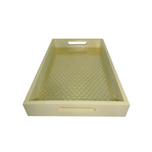 Plateau de service en bois avec poignées MDF plateau de collations rose pour la décoration Table basse ottomane en bois bon marché plateaux de service décor de cuisine - Product Image 5