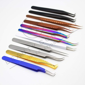 Pince à épiler à extension de cils antidérapante en acier inoxydable avec pointe en fibre dans de nouvelles couleurs - Product Image 6