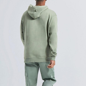 Sudadera con capucha de gran tamaño para hombre de algodón pesado 100% personalizada, sudadera de invierno bordada, estampado Digital, teñido liso alto - Product Image 4