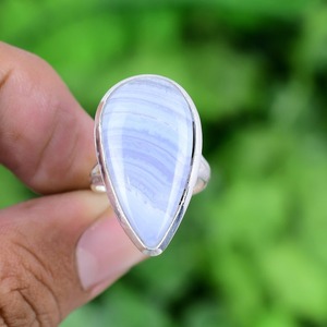 925 Sterling Silver Handmade Gemstone <b>Ring</b> Blue Lace Agate <b>Spinner</b> <b>Ring</b> Jewelry Statement <b>for</b> <b>Women</b> High Quality <b>Ring</b> Jewelry - Product Image 3