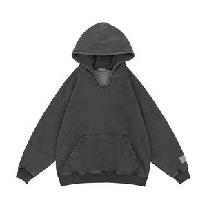 Vente en gros 100% coton lavé à l'acide pull à capuche vintage sweats personnalisés bouffée impression logo streetwear high street respirant - Product Image 3