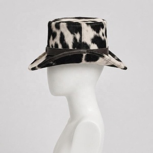 Sombrero de Copa Unisex con Estampado de Piel de Vaca y Banda de Cuero, para Fiestas Formales, Estilo para Adultos, para las Cuatro Estaciones - Product Image 5
