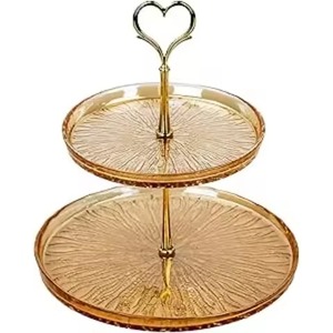 Exhibidor de Pasteles de Metal Hecho a Mano de 2 Niveles con Acabado Dorado Clásico, Diseño de Hoja de Lirio, Decoración Ecológica para Mesa de Cupcakes - Product Image 6