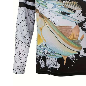 Camisa de Pesca Larga, Transpirable, Impermeable, de Secado Rápido, Anti-UV 50+, 100% Poliéster, Impresión por Sublimación, para Pescadores Profesionales, OEM - Product Image 2