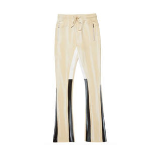 Pantalon de jogging en molleton éponge pour homme, taille mi-haute, coupe évasée, délavé à l'acide, brodé, respirant, personnalisable OEM - Product Image 4