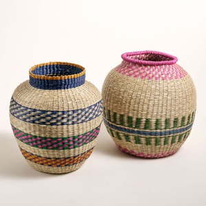 แจกันดอกไม้หญ้าทะเลถักหลากสีแจกันฟาง - Product Image 2