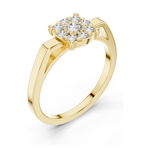 Bague en grappe florale avec diamant de laboratoire de 0,29 carat pour femme, clarté VVS-VS EF, or 18 carats, 14 carats, 10 carats et argent 925, rose - Product Image 5