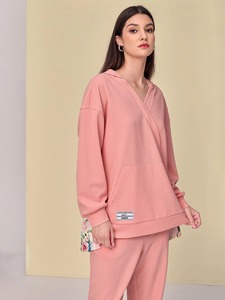 Ensemble de survêtement personnalisé pour femme, deux pièces, sweat-shirt et pantalon de jogging avec logo personnalisé, vêtements de sport tendance - Product Image 2