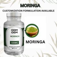 Kapsul Moringa Bentuk Bubuk Daun Alami Dikemas untuk Pasokan Pembuatan Suplemen
