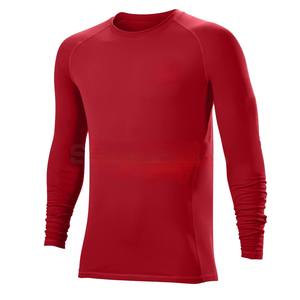 Chemise de hockey pour homme à manches longues hybrides raglan, respirante, anti-odeur, avec coutures plates, compression 180g, logo personnalisé avant/arrière - Product Image 1